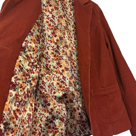 Jessica Sport Rust Corduroy Jacket Size 12 Large - Picture 4 of 6